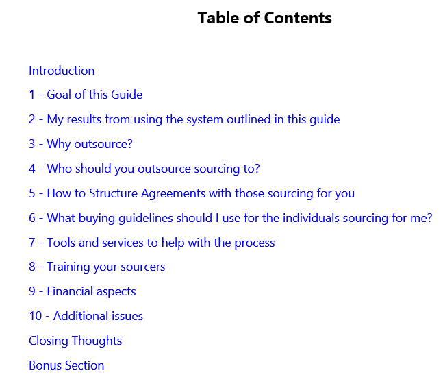 OS Table of Contents