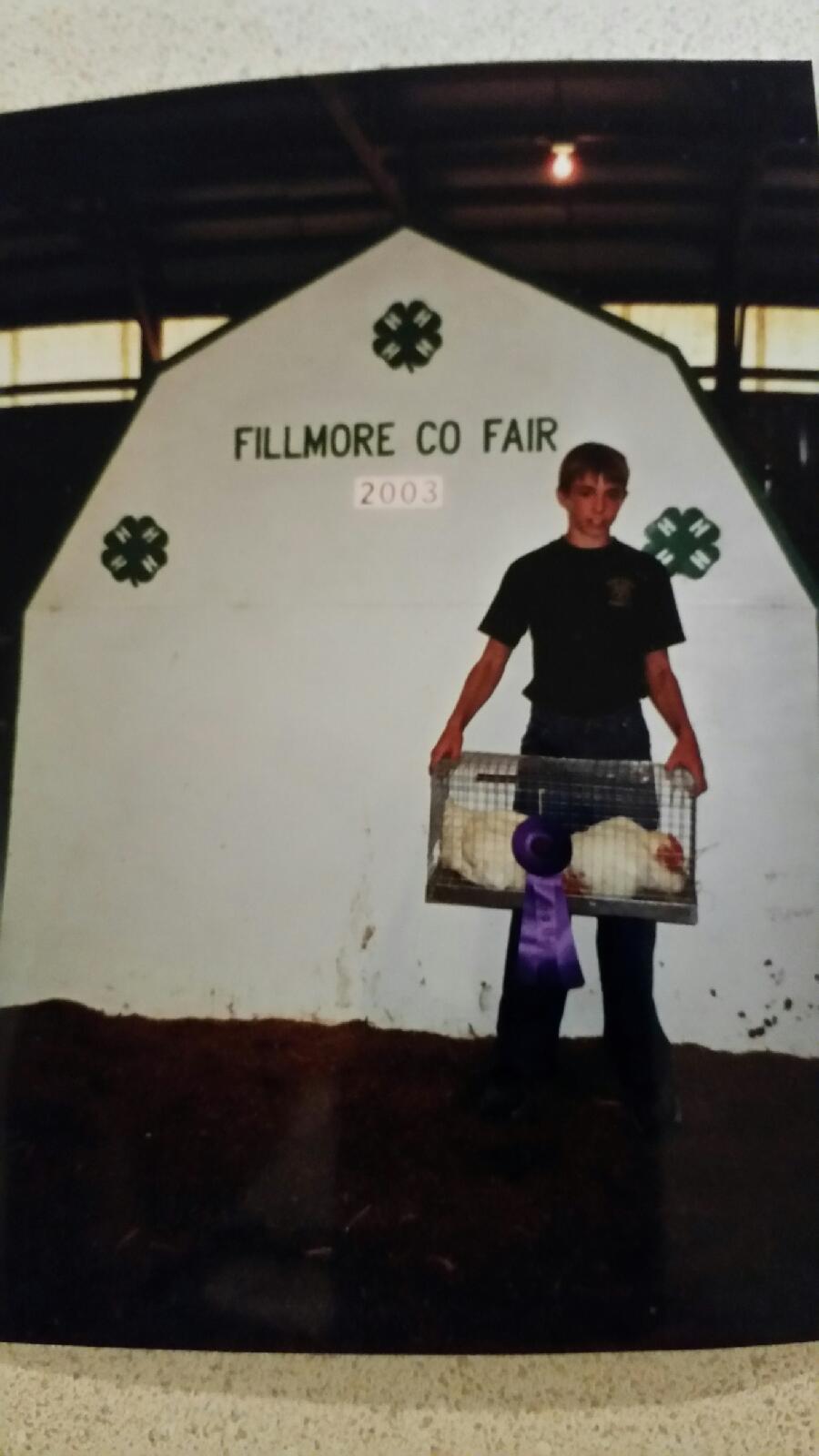 Some of the chickens I took to the fair. Also, age 13 in this picture. 