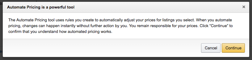 Automate Pricing Initial Popup