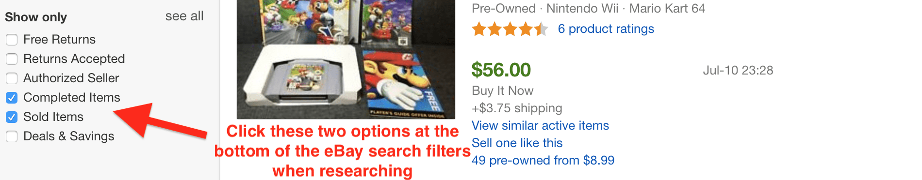 Ebay Completed Listing Search Filter