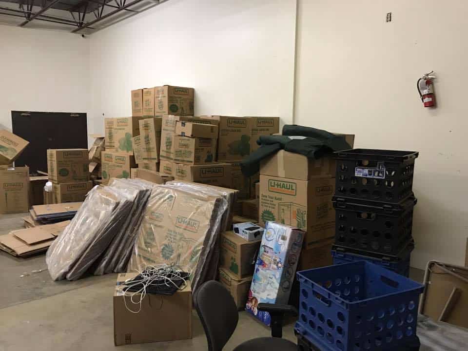 Boxes in our warehouse.