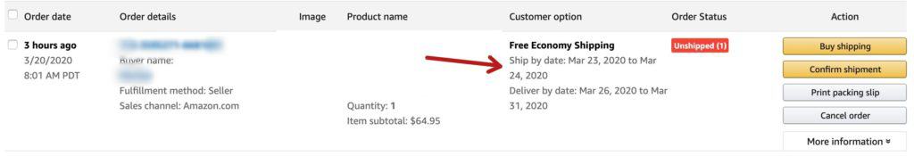 How to Sell on Amazon: Example of an Order Notification from Seller Central