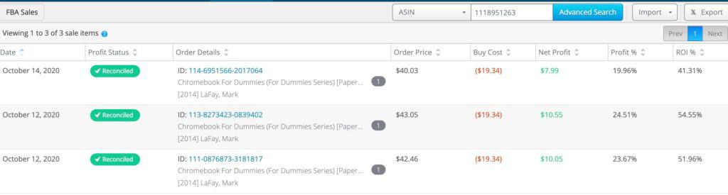 Online Selling InventoryLab account screenshot 