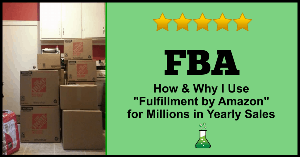 Home Depot BOxes and five star Fulfillment By Amazon logo