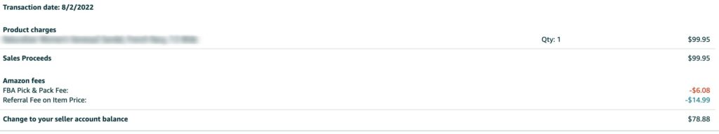 Original Amazon FBA Payout
